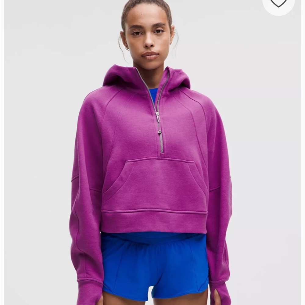 Pink and Purple Oversized Cropped Hoodie